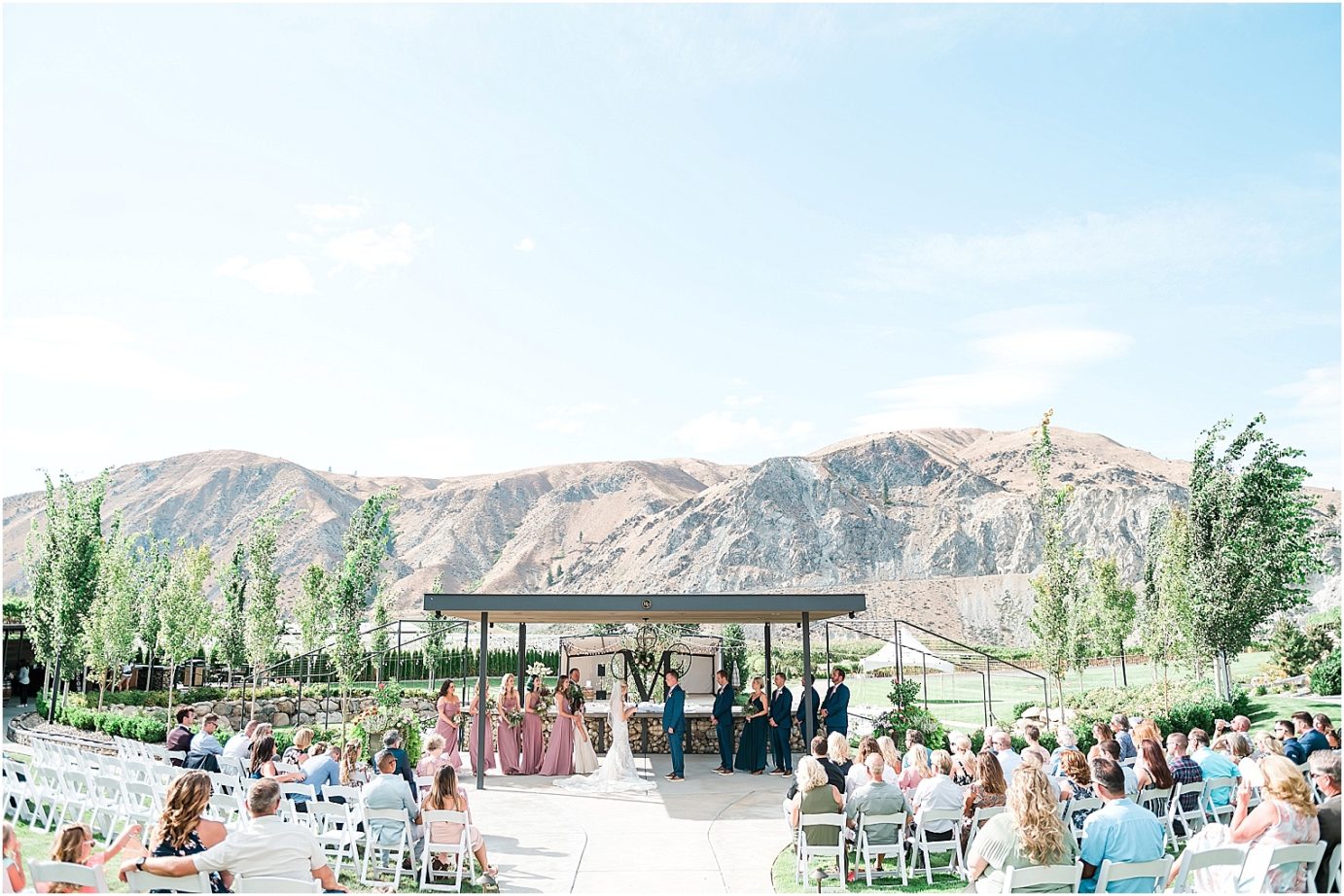 Rocky Pond Winery Wedding Chelan Photographer Austin and Aynsley ceremony site