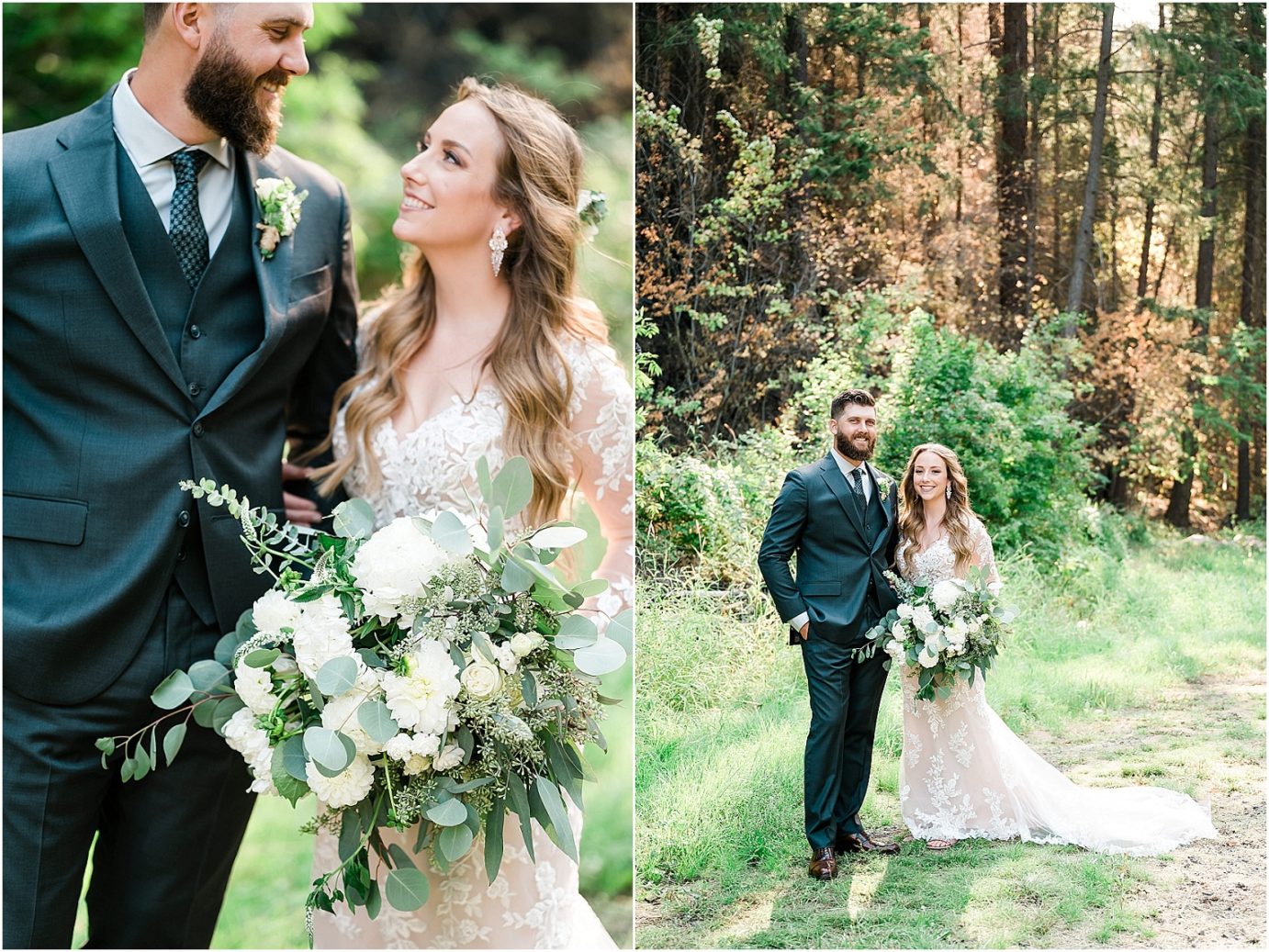 Classy Cabin Wedding Naches Photographer Travis and Arianna bride and groom portraits