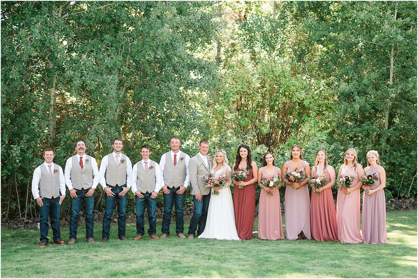 Sweetwater Ranch Wedding Ellensburg Photographer Clay and Hayley wedding party