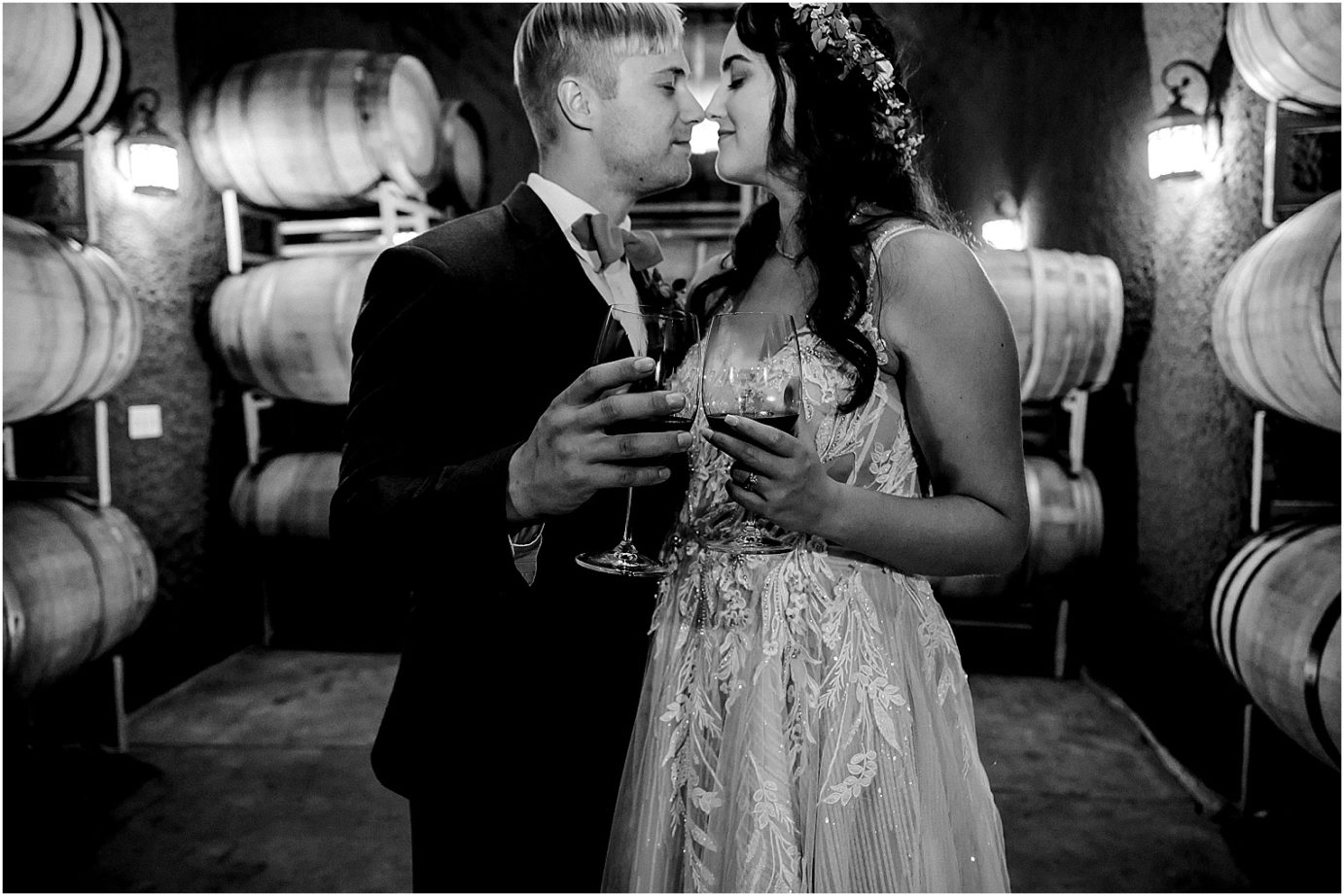 Terra Blanca Winery Wedding Benton City WA Nate and Jacqueline wine cave