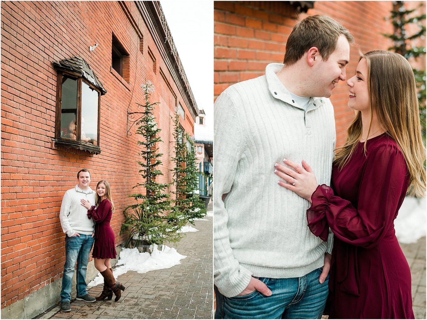 Leavenworth Engagement Session Leavenworth Photographer Dylan and Sydney couple walking on the streets of Leavenworth