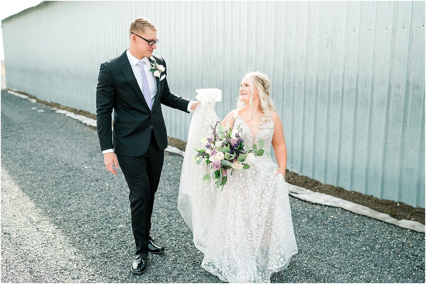 Tin Roof Venue Wedding Moses Lake Dakota and Madisyn bride and groom