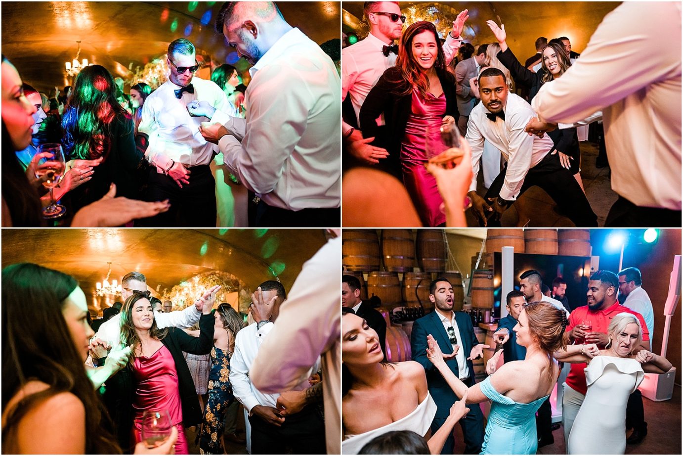 Karma Vineyards Wedding Chelan Photographer Mansel and Rita dancing in wine caves