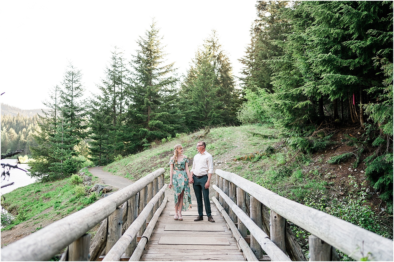 Snoqualmie Pass engagement session snoqualmie pass wa Chris and Cassiah at Gold Creek Pond