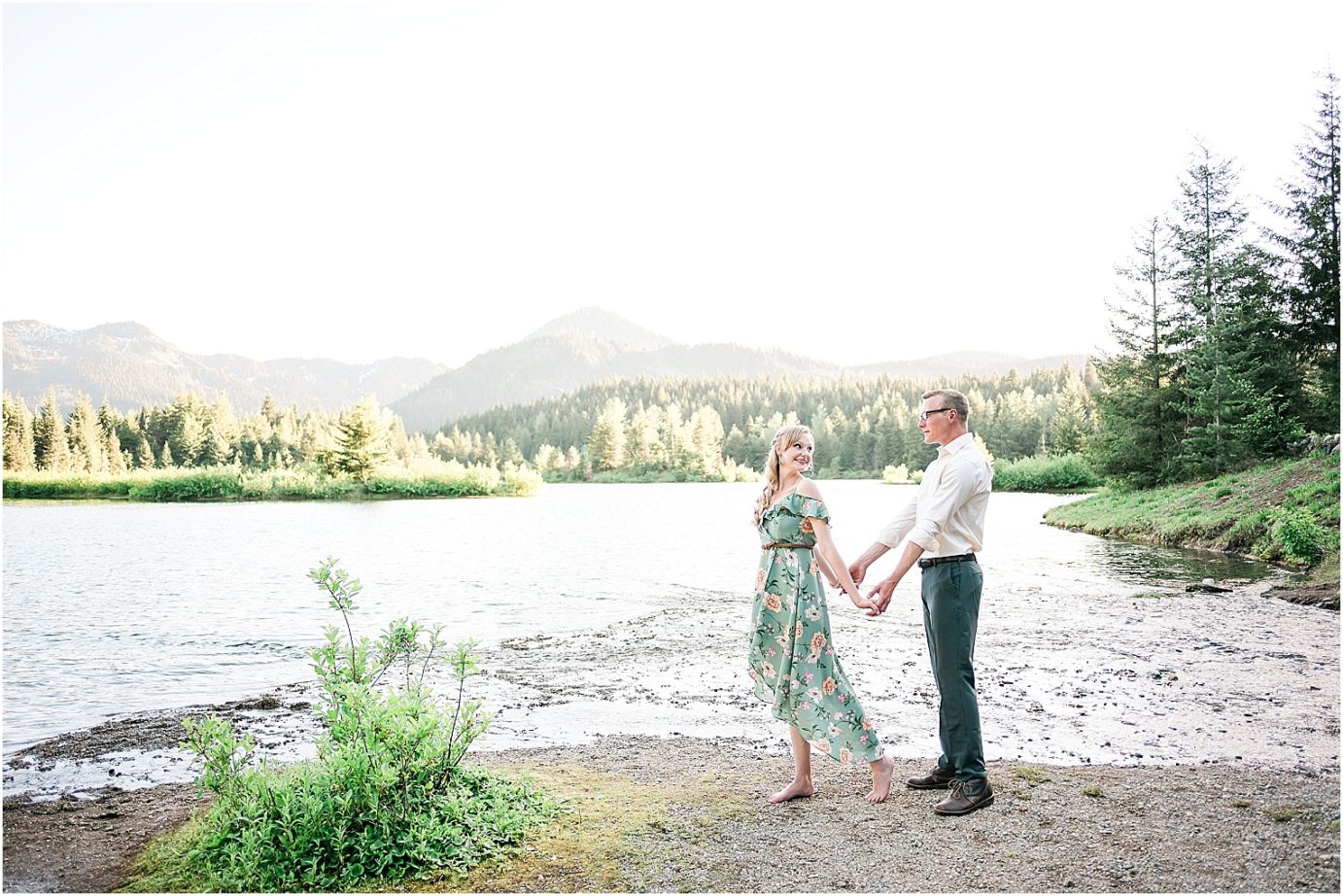 Snoqualmie Pass engagement session snoqualmie pass wa Chris and Cassiah next to Gold Creek Pond