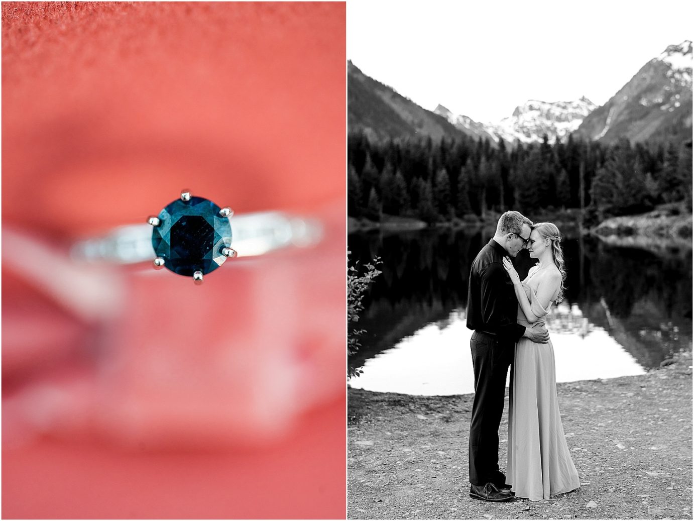 RIng shot from Snoqualmie Pass engagement session