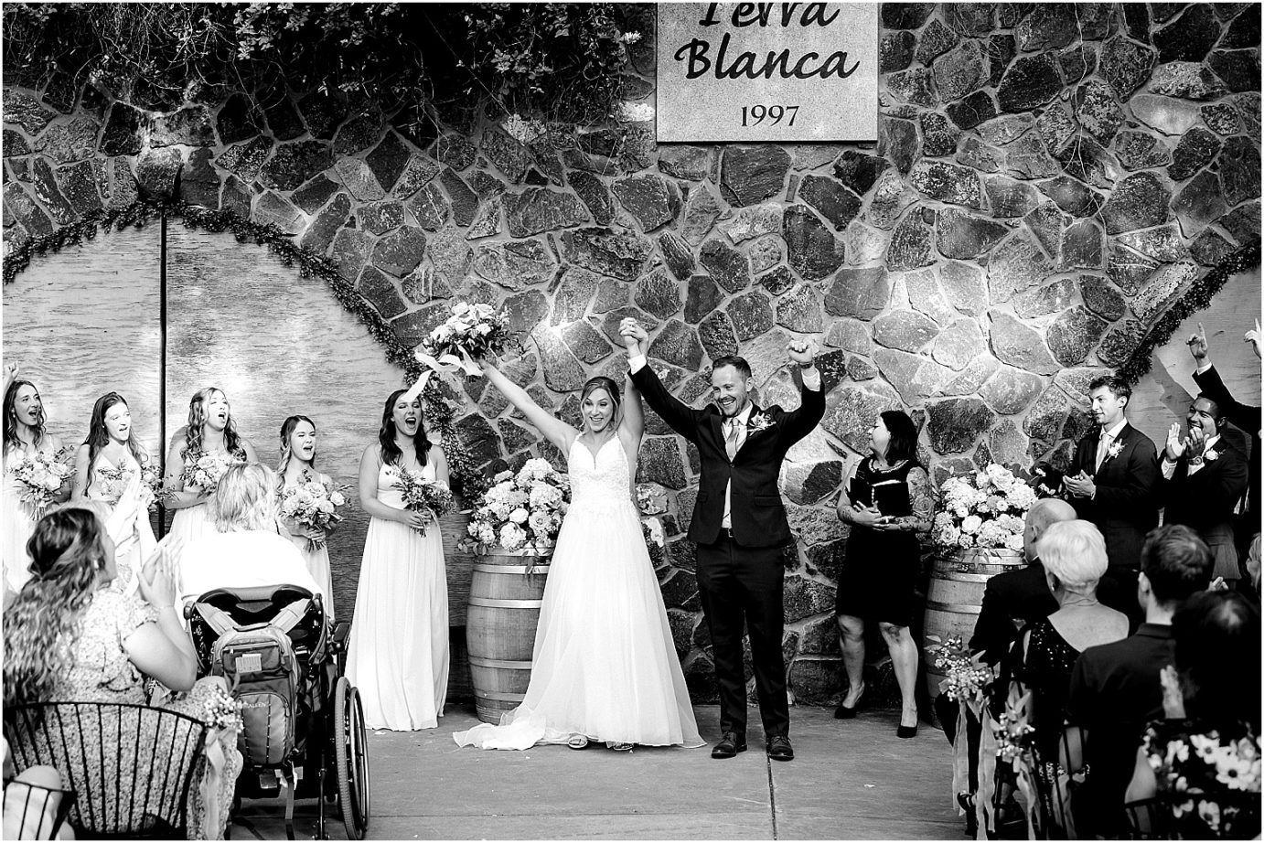 bride and groom announcement for wedding at Terra Blanca Winery