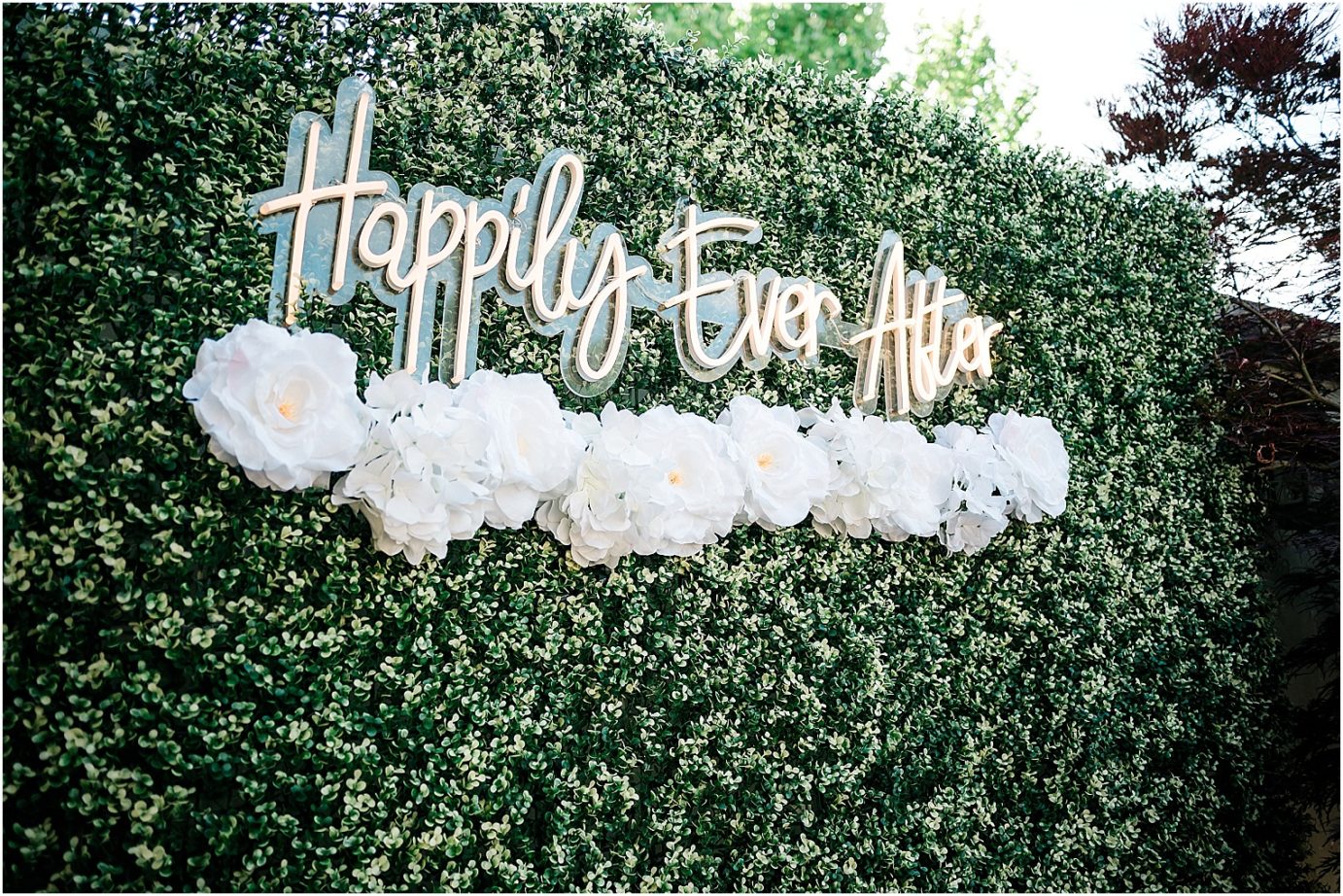 Neon sign for Wedding at Terra Blanca Winery