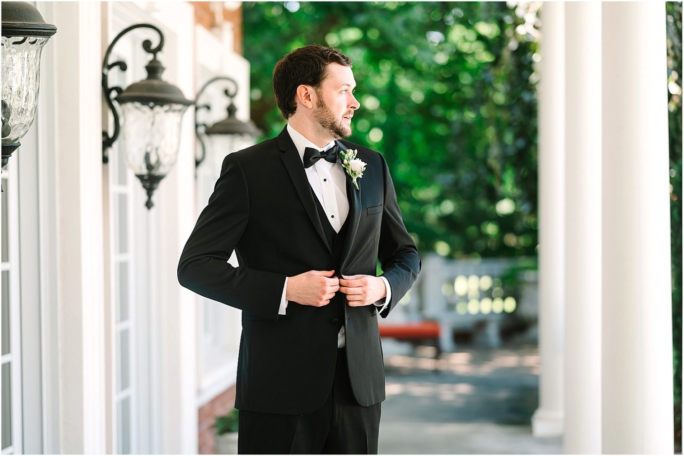 Disney-inspired Oakshire Estate Wedding groom portraits