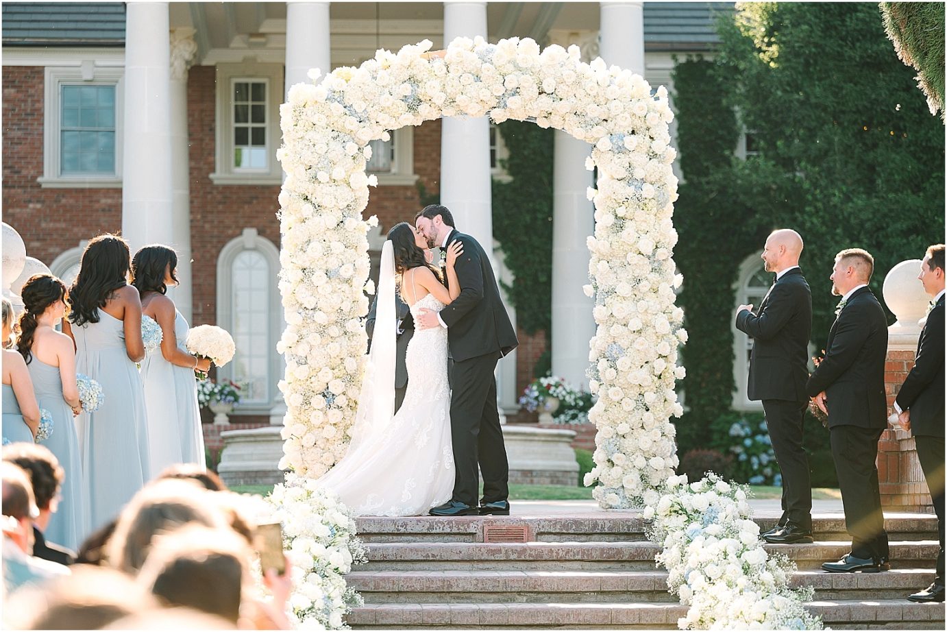 Disney-inspired Oakshire Estate Wedding ceremony first kiss as husband and wife