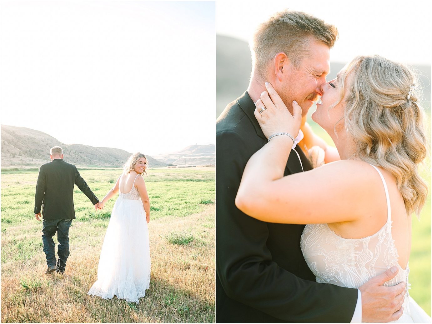 Party Barn at HJ Ranch bride and groom sunset photos