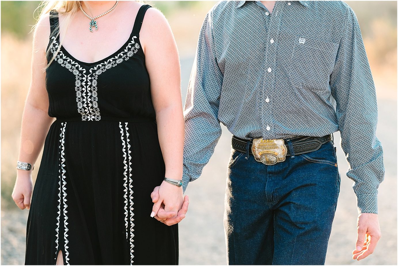 Engagement session in the desert Central WA Andrew and Shelby in western attire