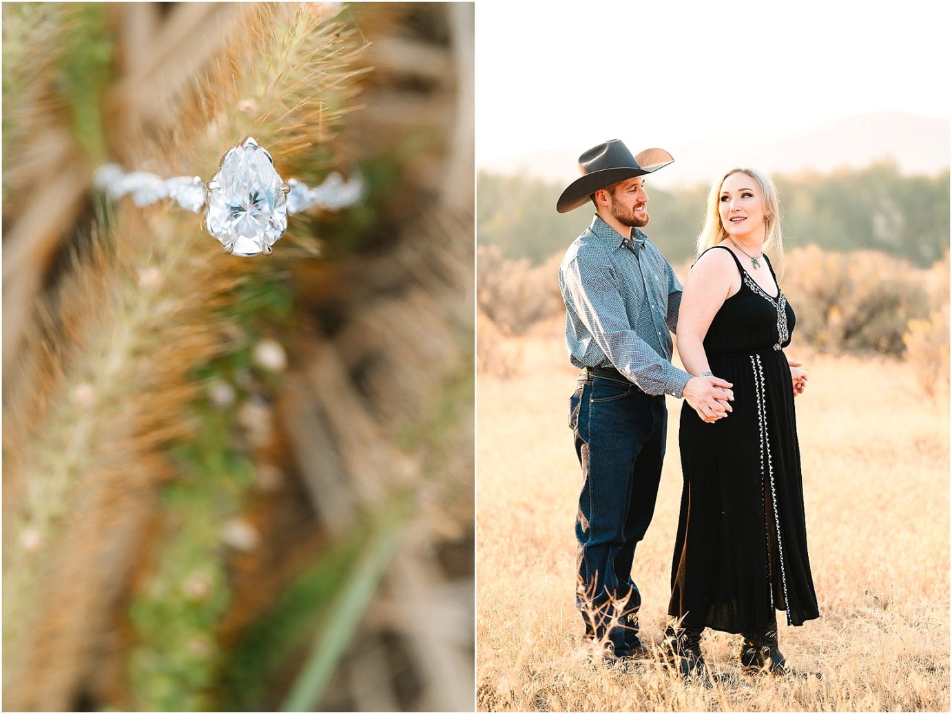 Engagement session in the desert Central WA Andrew and Shelby ring shot