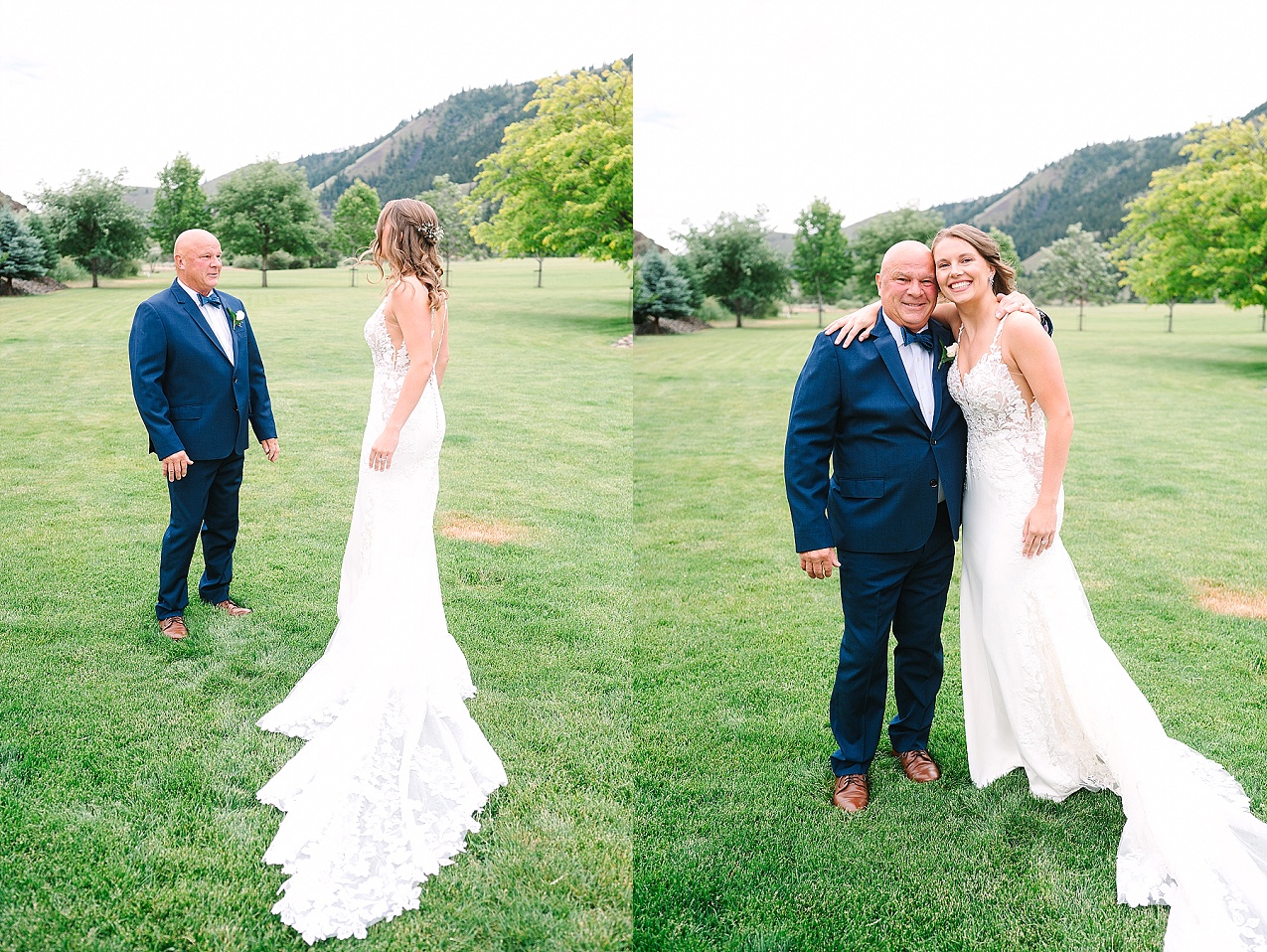 Photographer Bailey and Nikkie bride's first look with father