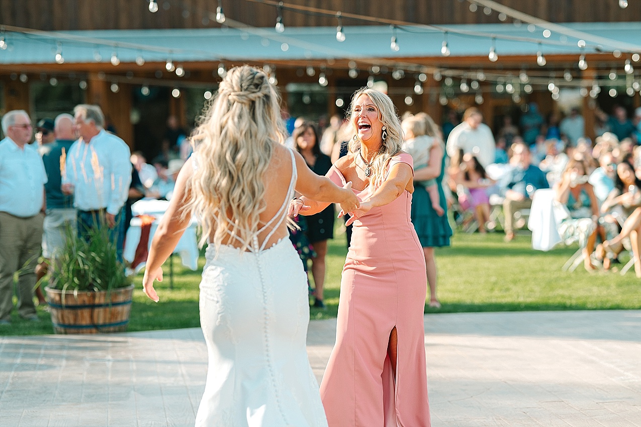 McIntosh Ranch Wedding Ellensburg WA Blake and Korteney bride's dance with her mom