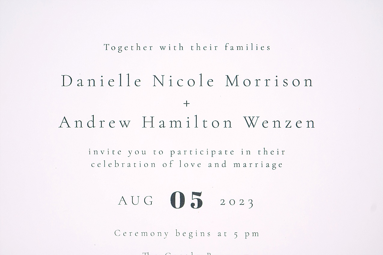 The Cattle Barn Wedding Ellensburg WA Andrew and Dani wedding invitation