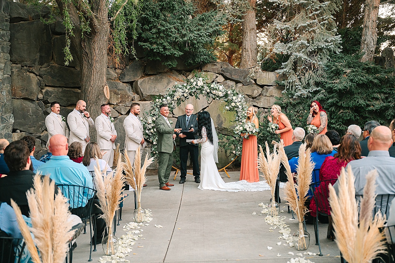 Terra Blanca Winery Wedding Nathan and Ashley ceremony by wine cave doors
