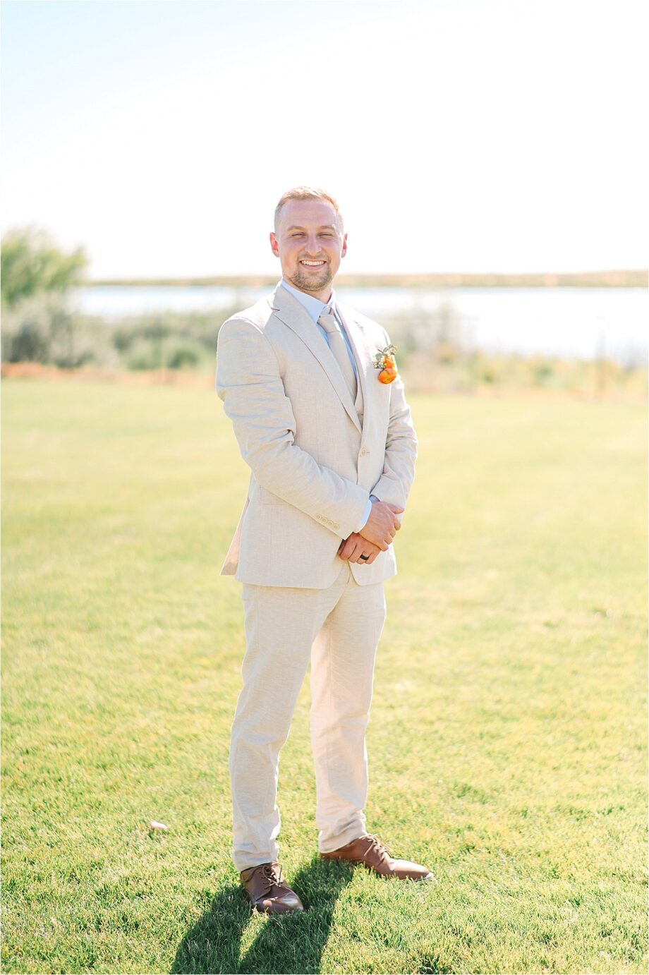 Lakeside Wedding Moses Lake Brandon and Shaela groom portraits