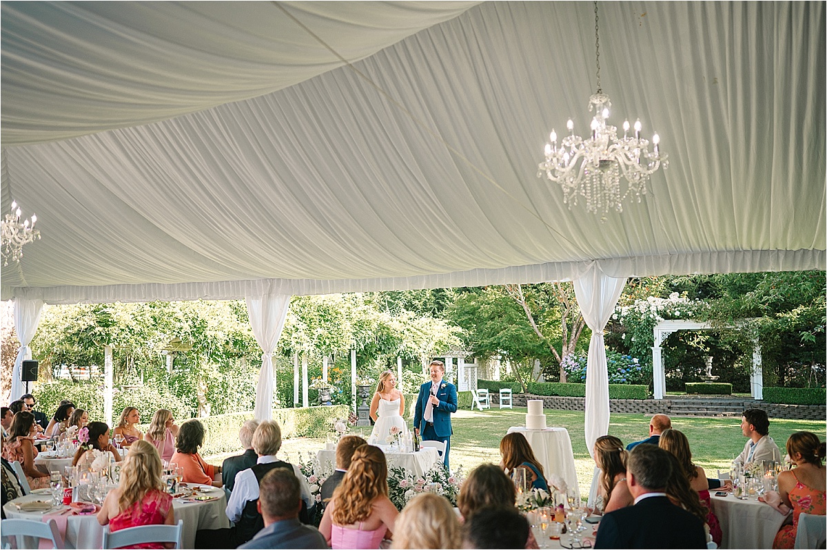 Genesis Farm and Gardens Wedding Enumclaw Bob and Anastasia reception tent